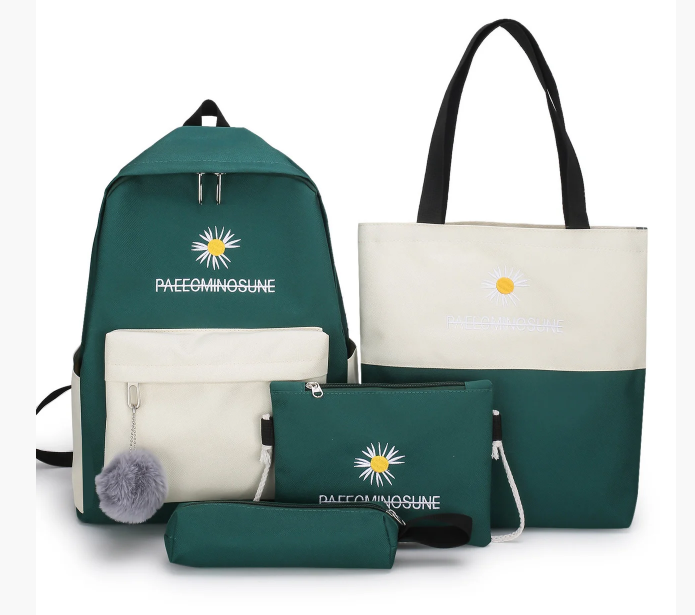 

Комплект рюкзак женский + сумки + пенал Sugebag Зеленый с бежевым (168G)