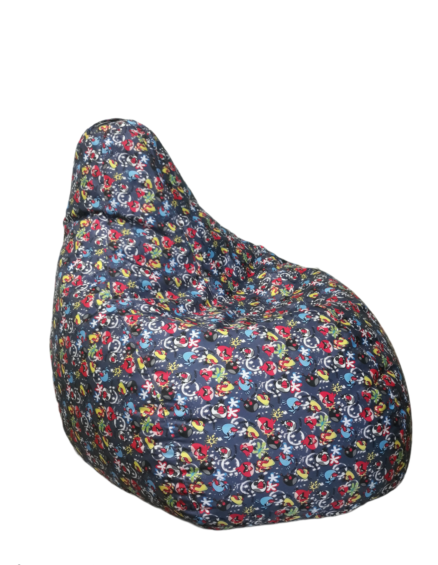 

Бескаркасное Кресло-Груша для детей и взрослых с чехлом из ткани Оксфорд с ручкой 110х90 см, принт Angry Birds