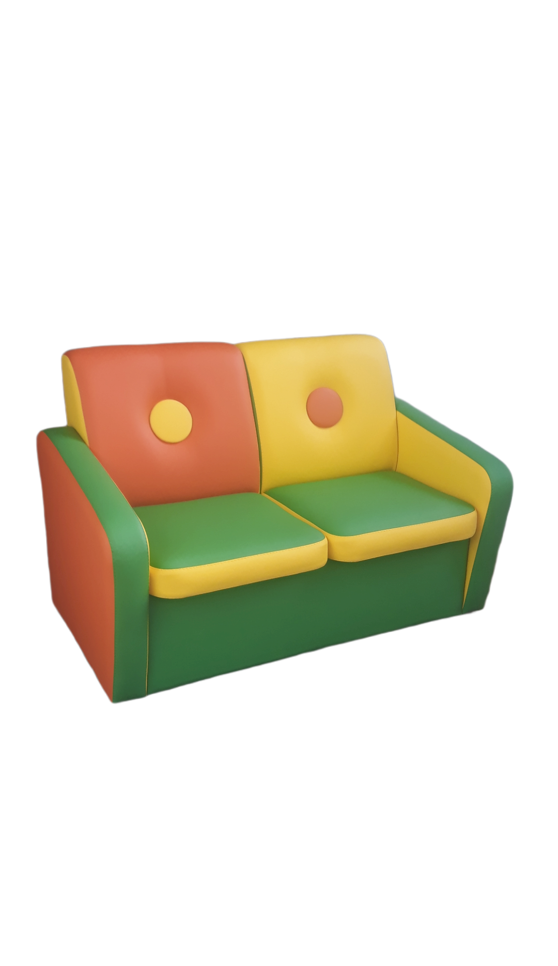 

Мягкий детский игровой Диван Пуговка с подлокотниками для детских садов и развлекательных центров 95х55х67 см