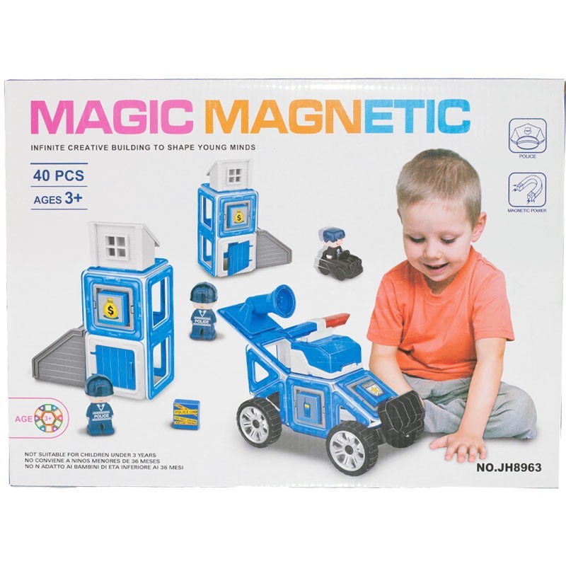 

Магнитный конструктор (полиция) Magic magnetic JH8963