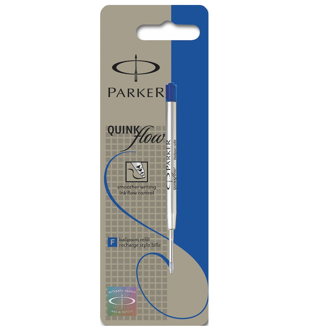 

Стержень Parker QuinkFlow шариковый F блистер синий (Франция) (10 231BLU)