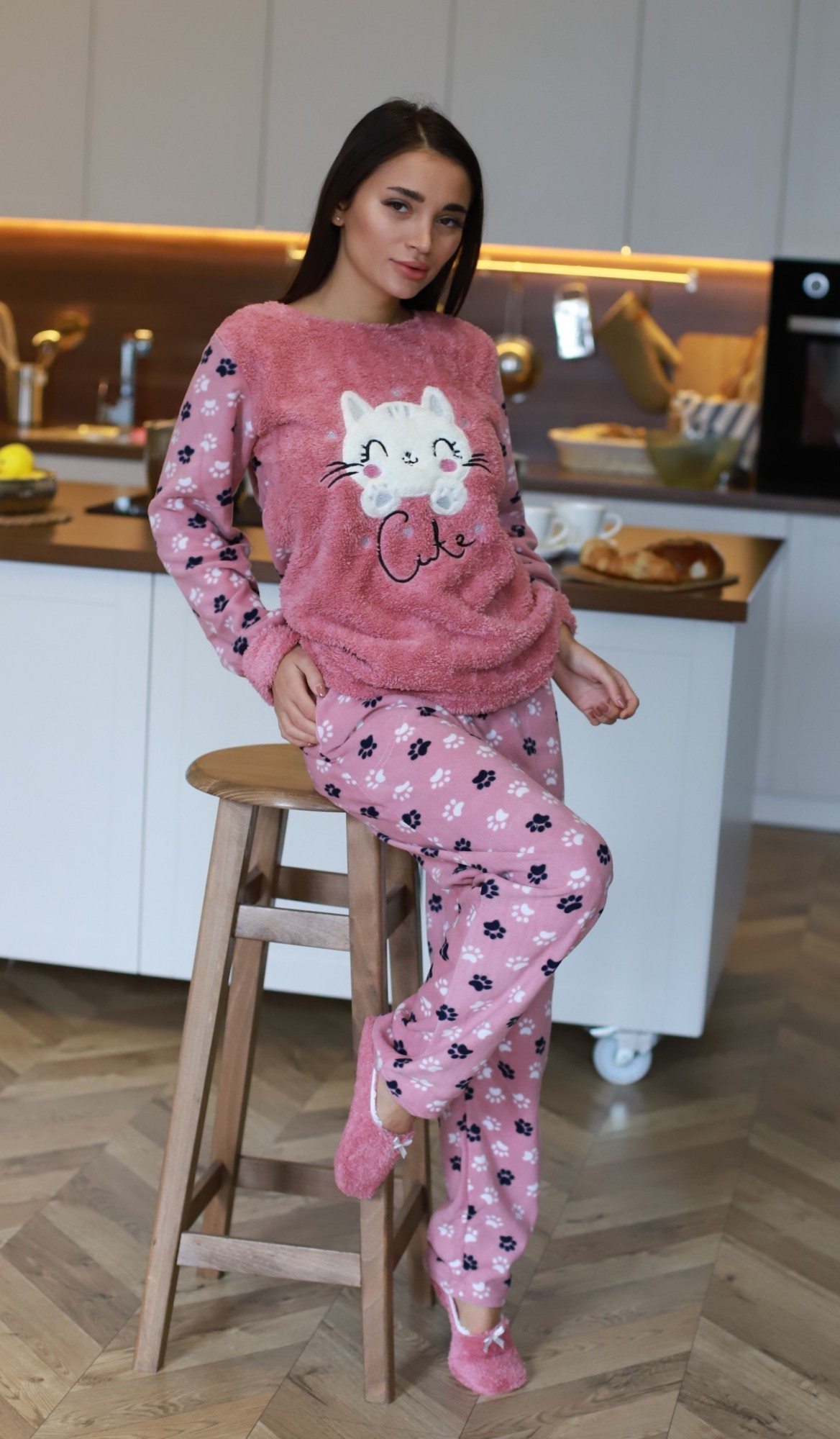 

Пижама Pijamoni Cat  Розовая (0253, Пижама Pijamoni Cat XL Розовая (0253)