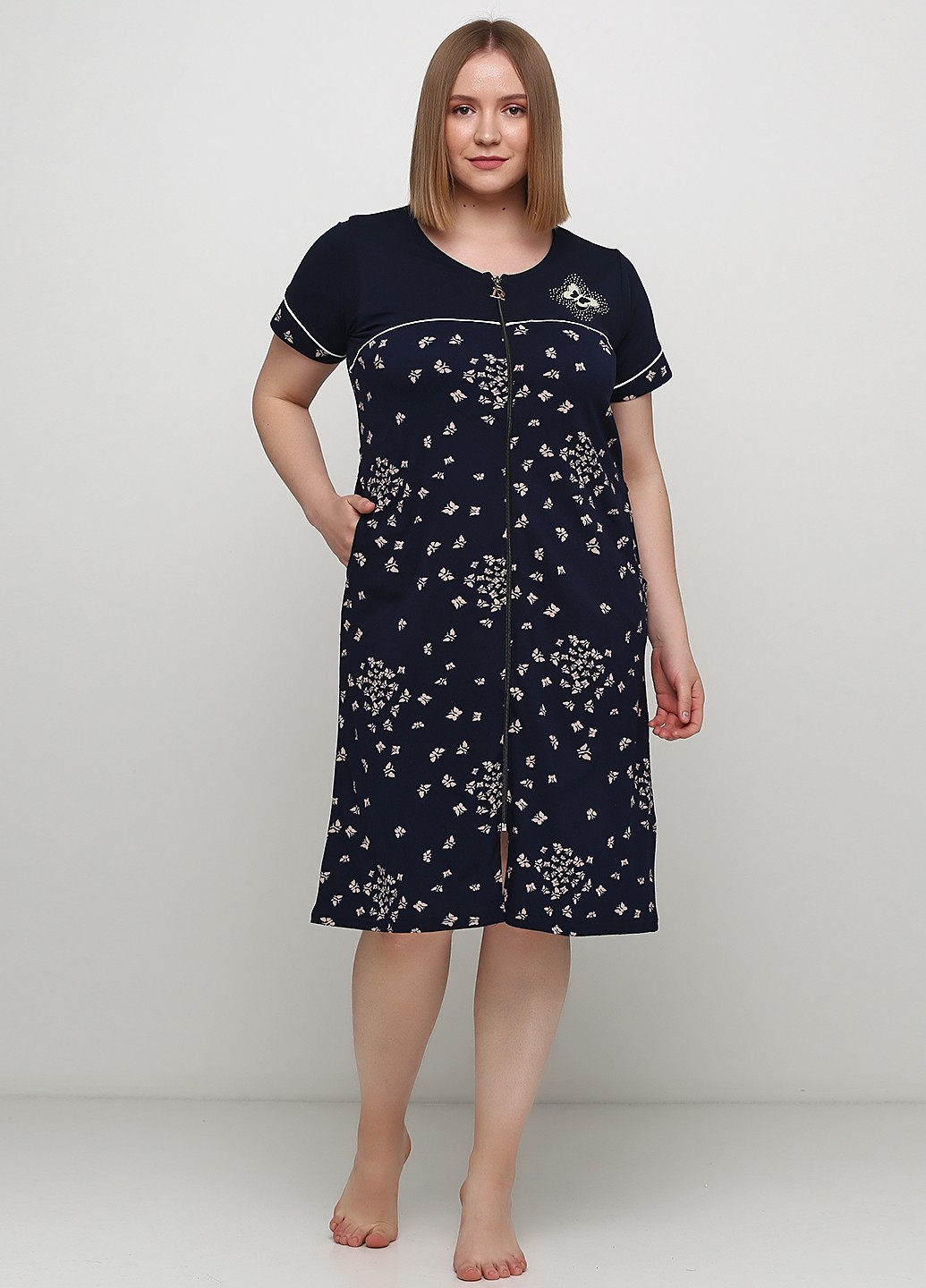

Халат Dinar Butterflies  Темно-синий (D116, Халат Dinar Butterflies 4XL Темно-синий (D116)