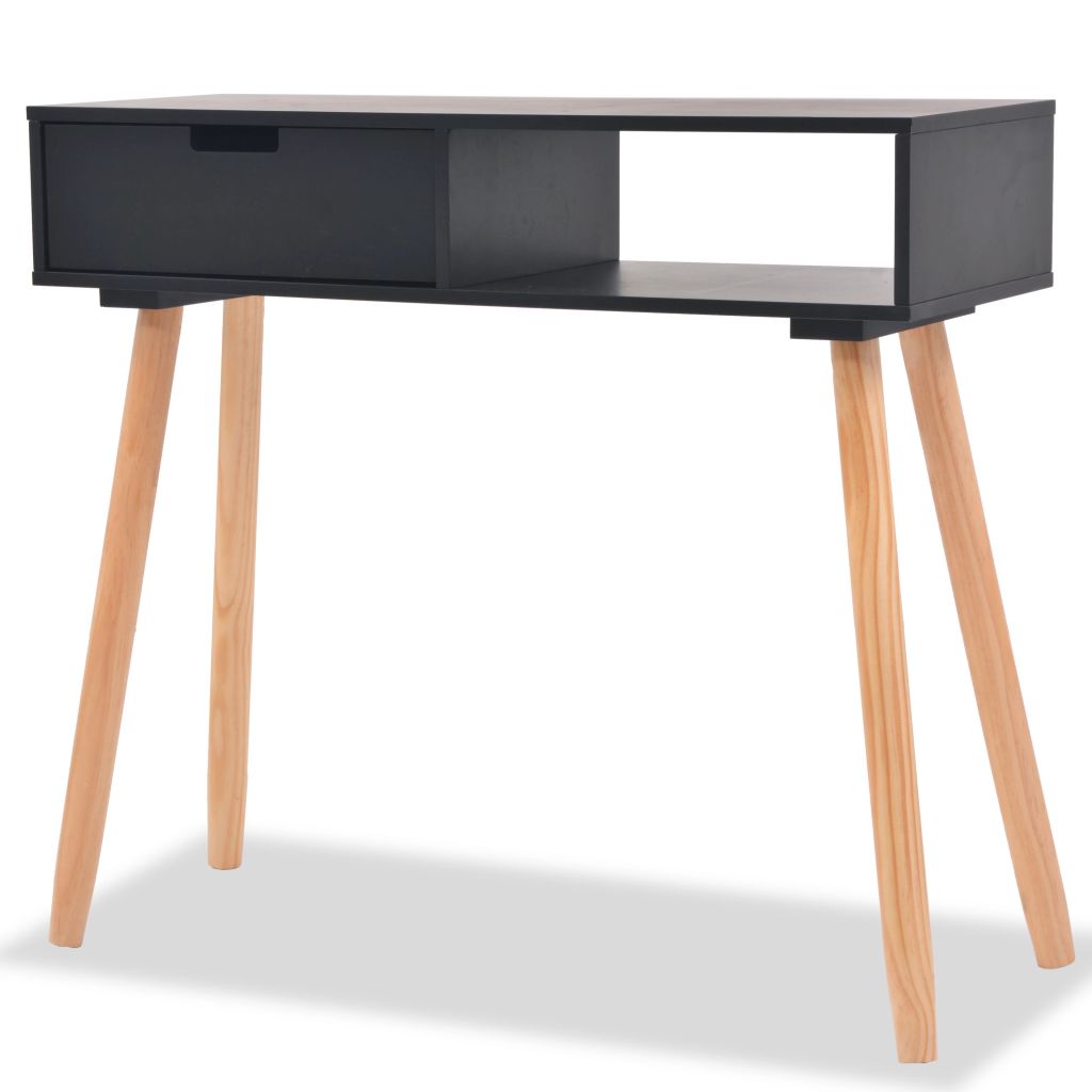 

Консольний столик Shumee з сосни 80x30x72 см чорний 244738