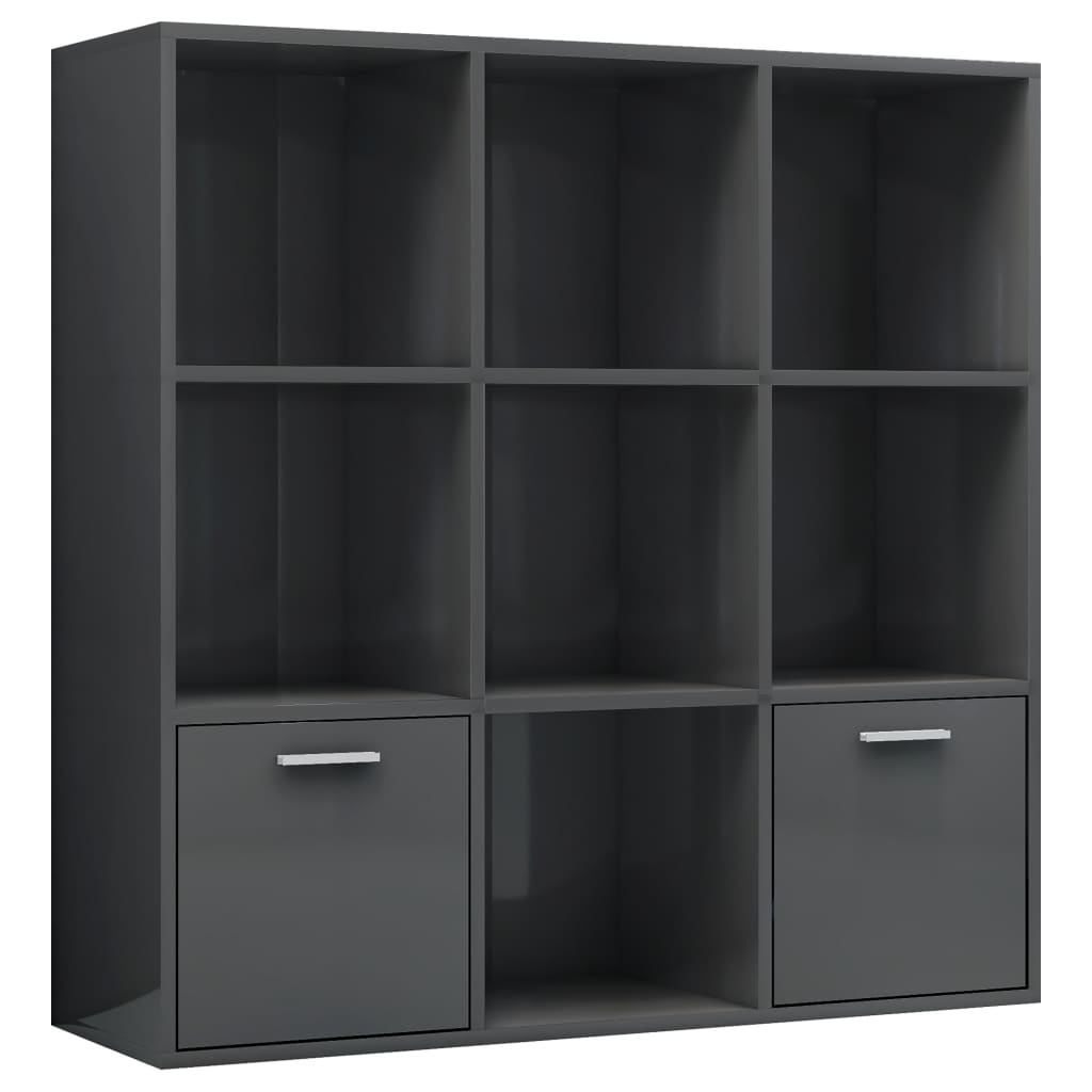 

Стелаж Shumee глянцевий 98x30x98 см ДСП Сірий 801124