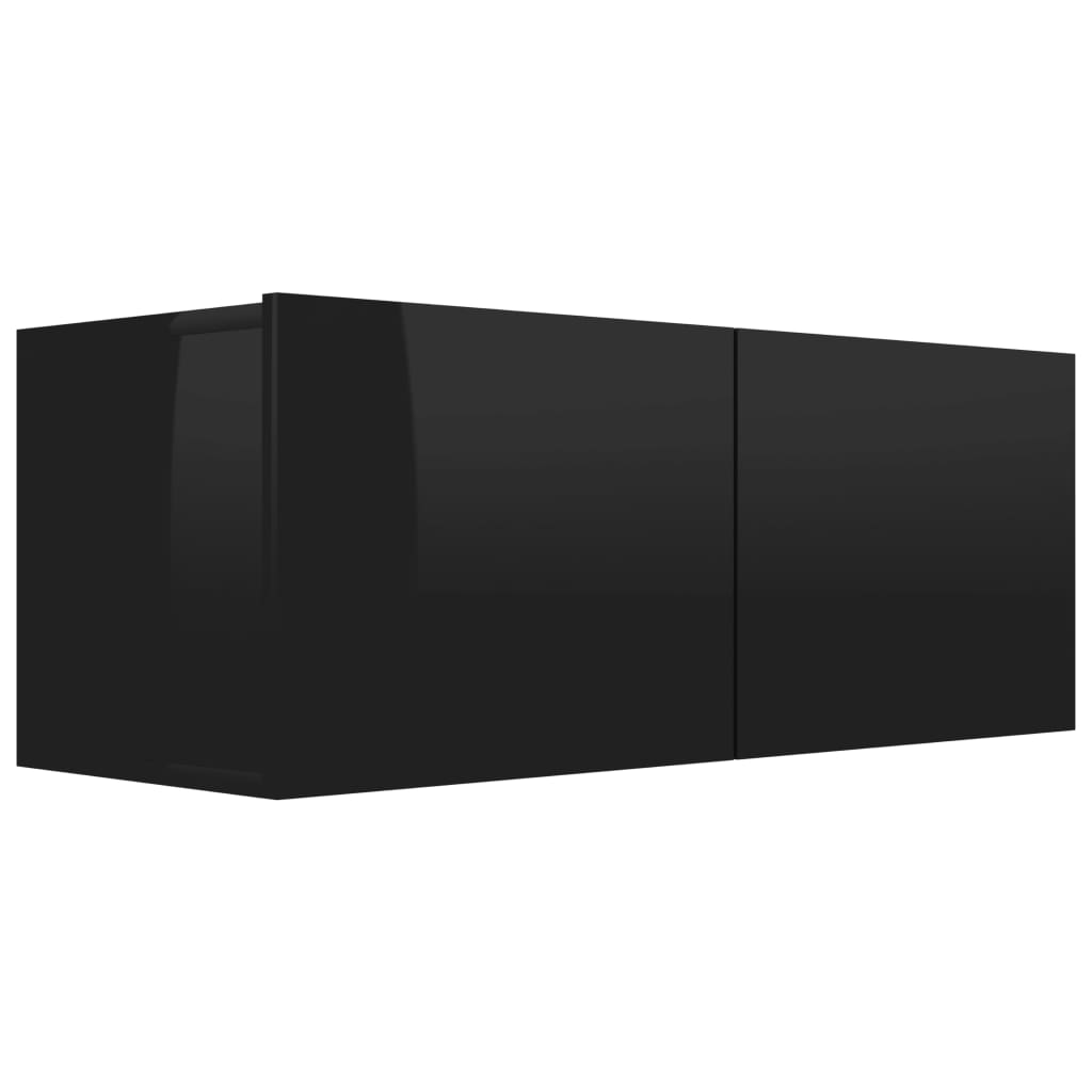 

Тумба під телевізор Shumee 80x30x30 см ДСП чорний глянець 801479