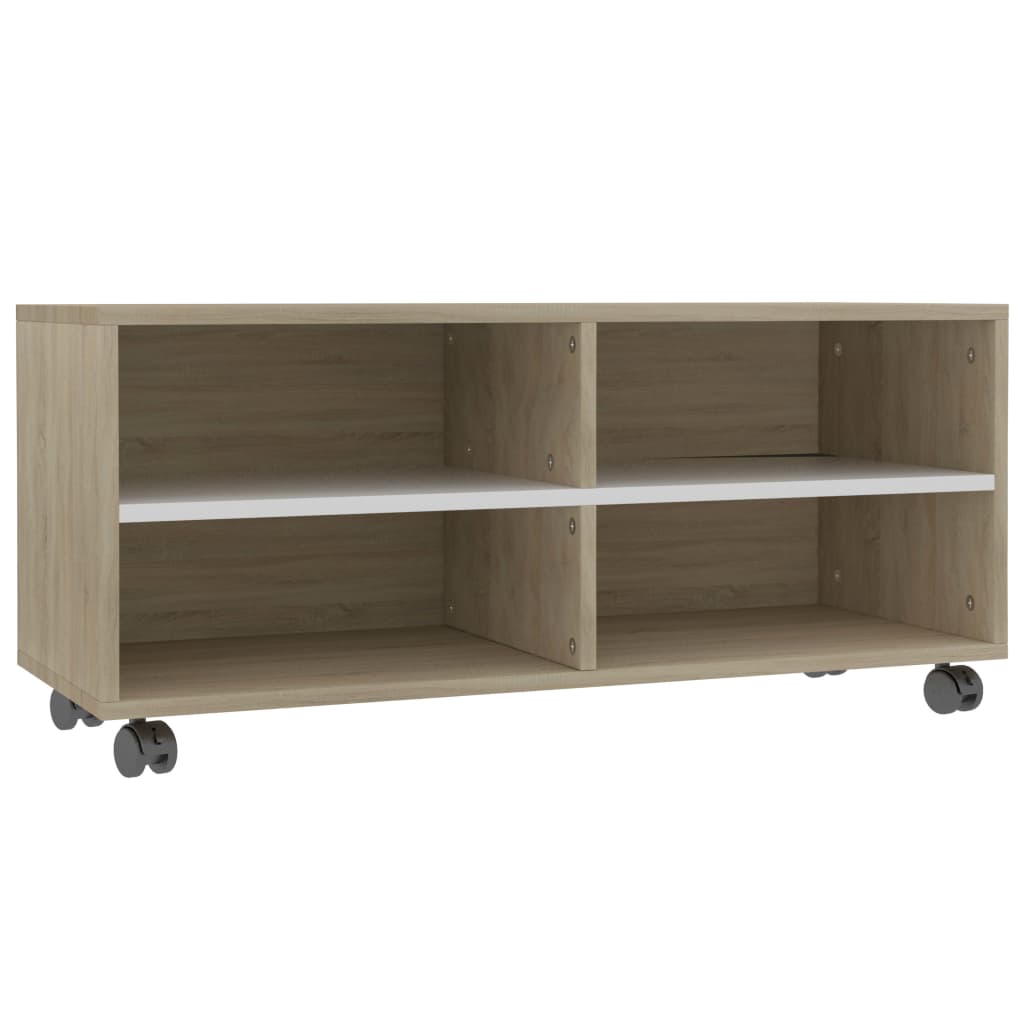 

Тумба під телевізор з коліщатками Shumee 90x35x35 см ДСП бежева 800185
