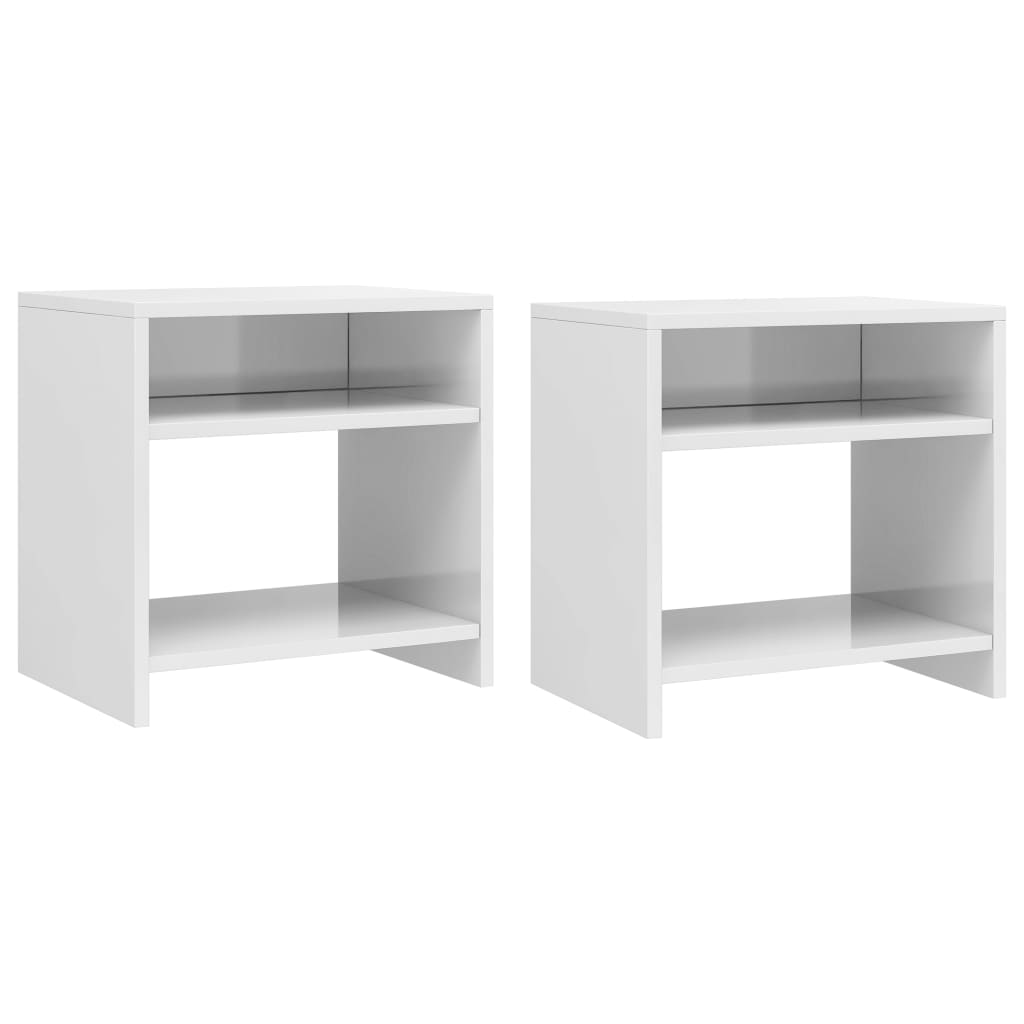 

2 Тумбочки Shumee білого кольору глянцеві 40x30x40 см ДСП 800022