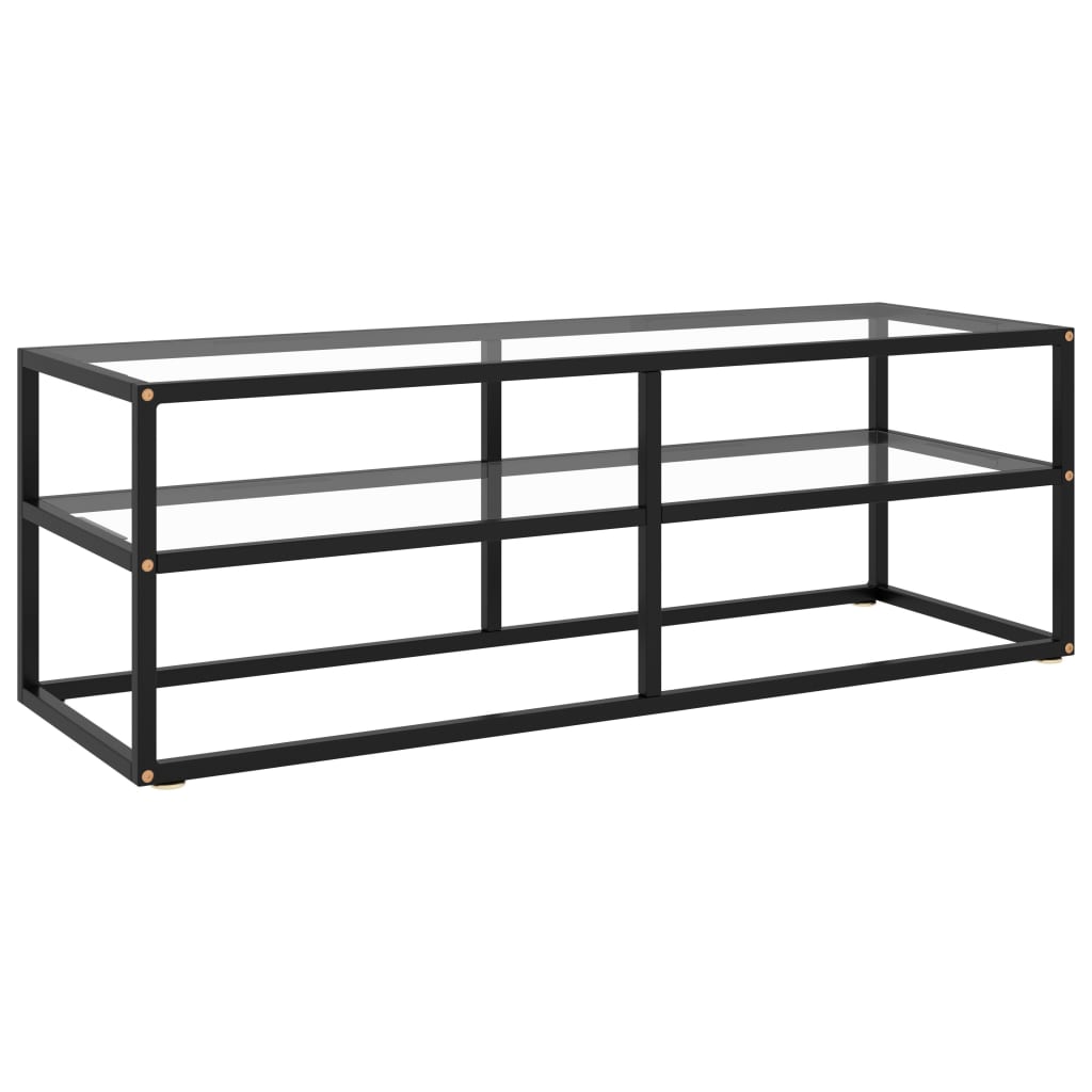 

Тумба під телевізор Shumee 120x40x40 см загартоване скло чорна 322859
