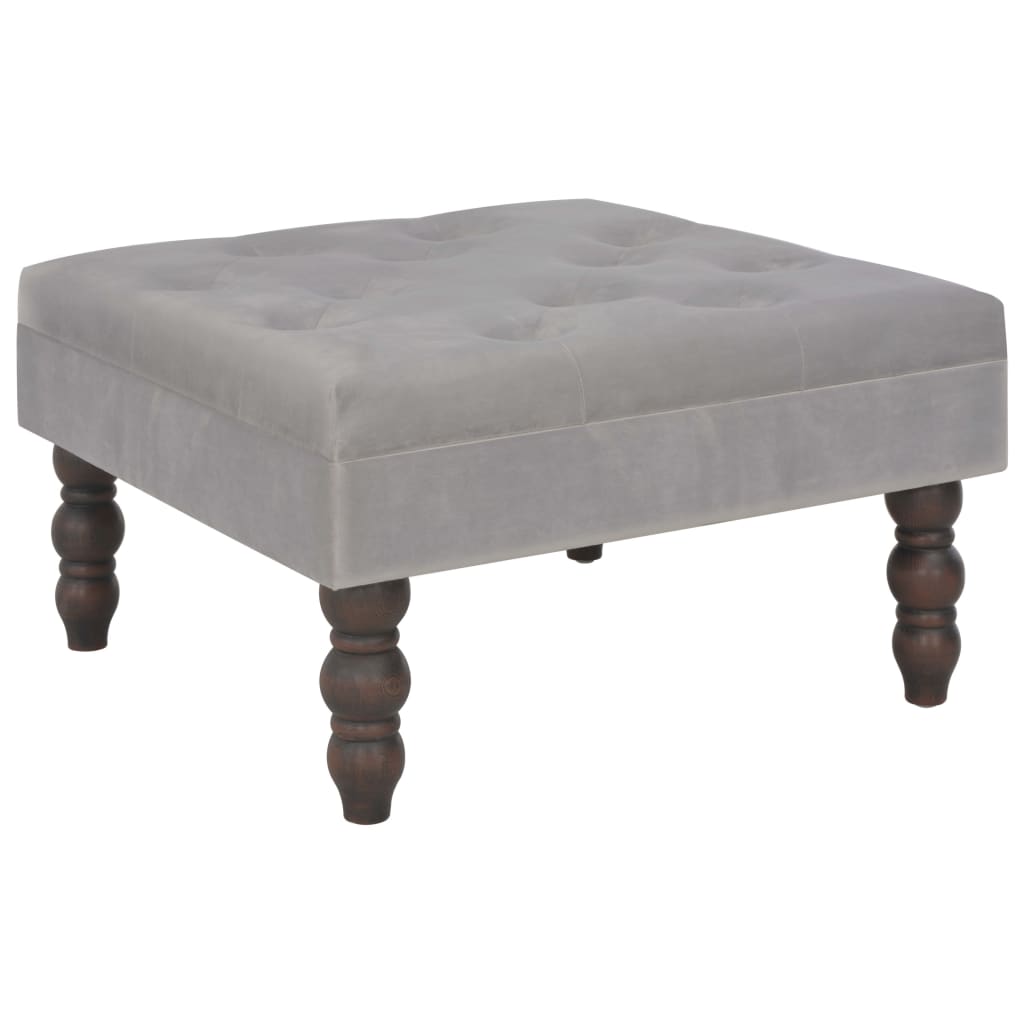 

Табурет Shumee 60x60x36 см з оксамитовим покриттям Сірий 247551