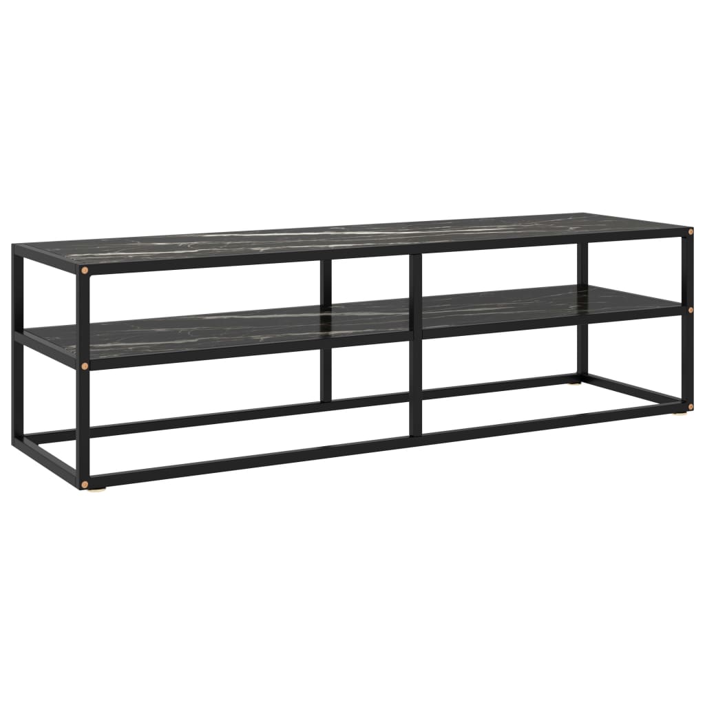 

Тумба під телевізор Shumee 140x40x40 см з мармуровим склом чорна 322866