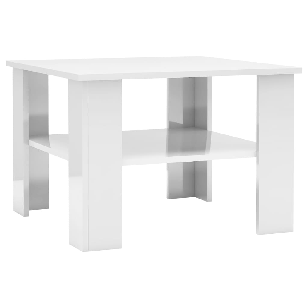 

Журнальний столик Shumee глянцевий білий 60x60x42 см ДСП 800213