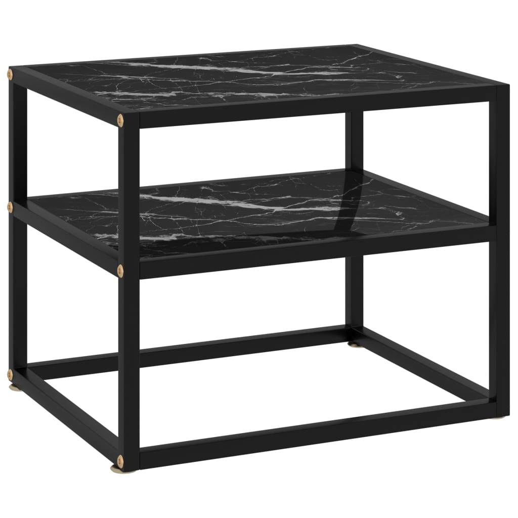 

Стіл консольний чорний 50x40x40 см загартоване скло 322854