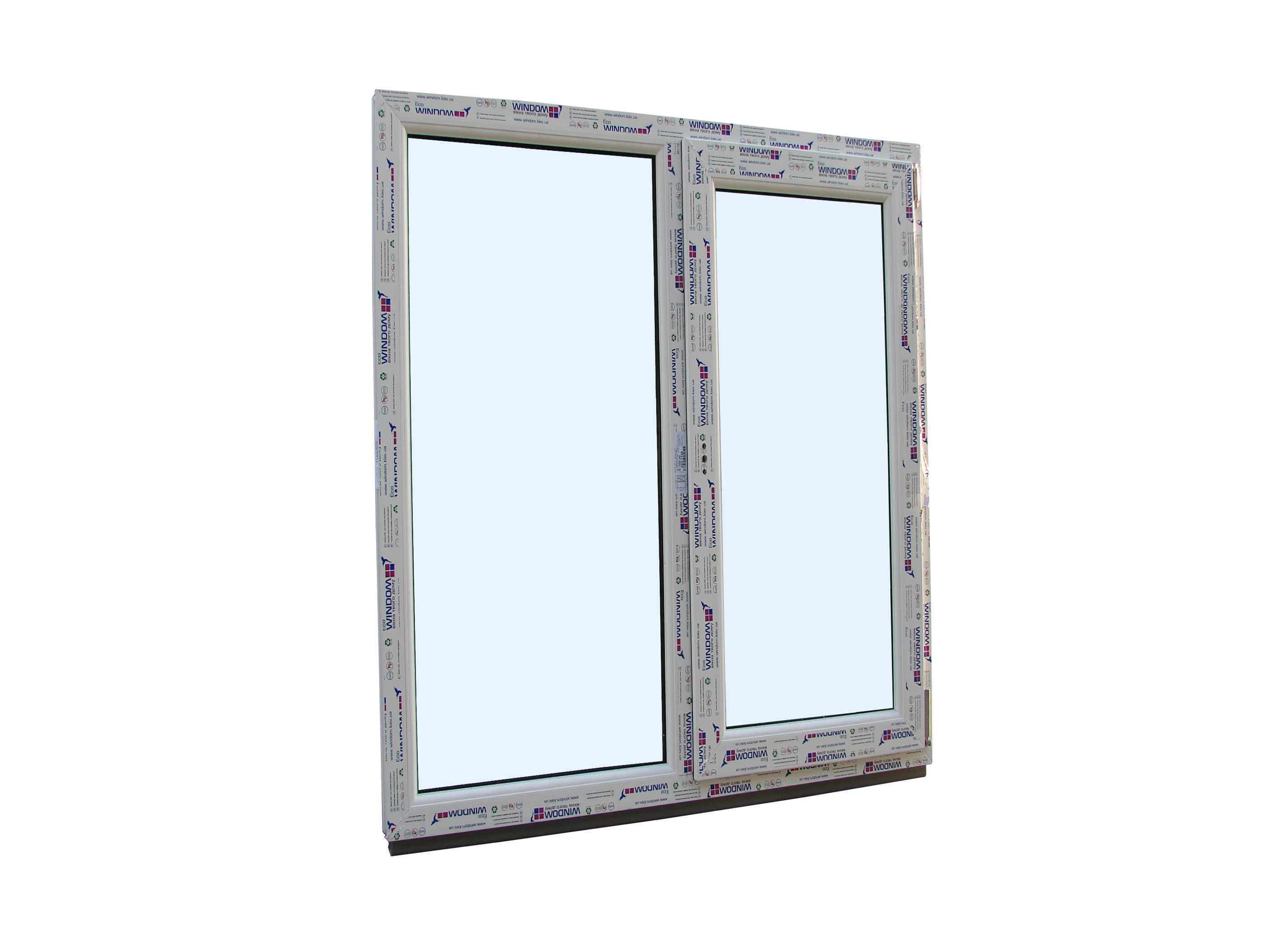 

Окно металлопластиковое двухчастное глухое+(поворотно-откидное) 1500х1600h пластиковое ПВХ окно с одной активной створкой (2474)