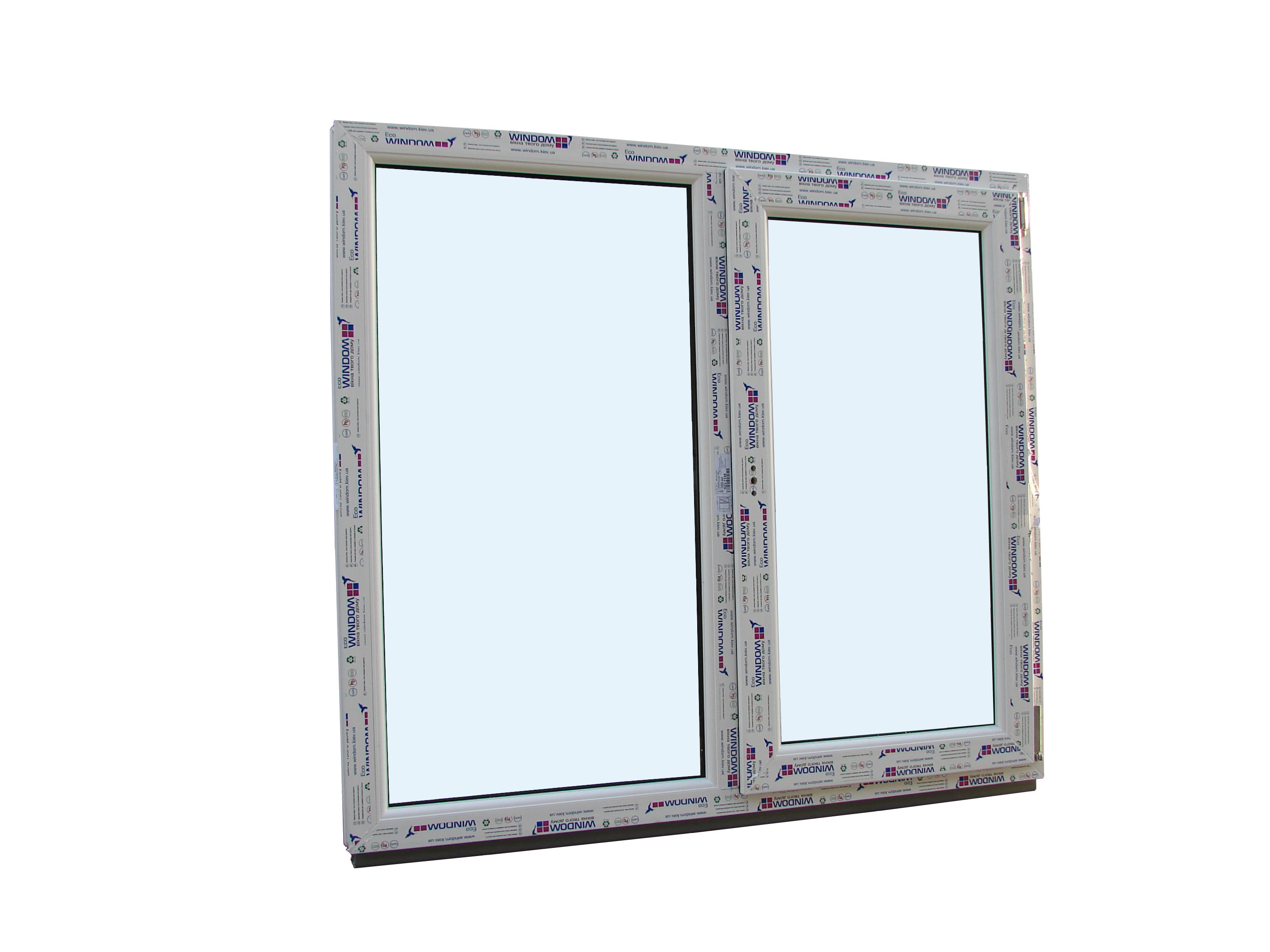 

Окно металлопластиковое двухчастное глухое+(поворотно-откидное) 1300х1300h пластиковое ПВХ окно с одной активной створкой (2648)