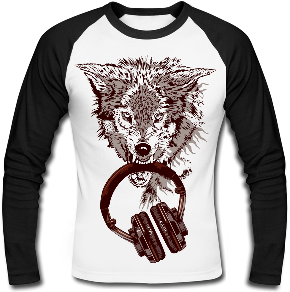 

Футболка с длинным рукавом Fat Cat Wolf with Headphones  12846, Футболка с длинным рукавом Fat Cat Wolf with Headphones M 12846