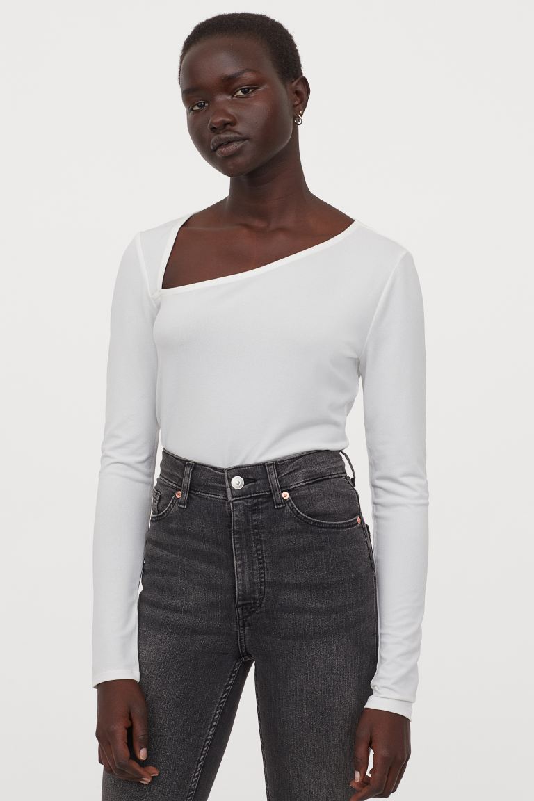 

Лонгслив H&M 923340b07 М Белый