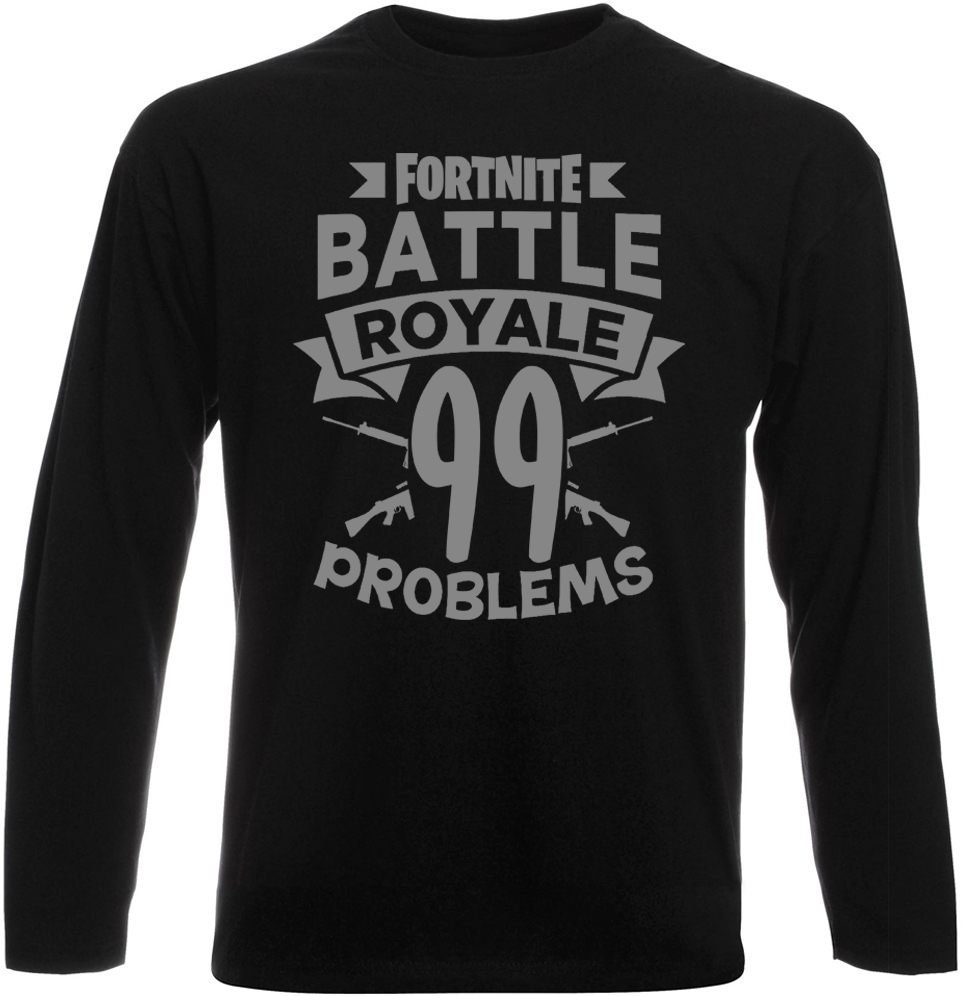 

Футболка с длинным рукавом Fat Cat Fortnite Battle Royale "99 Problems" (чёрная)  31142, Футболка с длинным рукавом Fat Cat Fortnite Battle Royale "99 Problems" (чёрная) S 31142