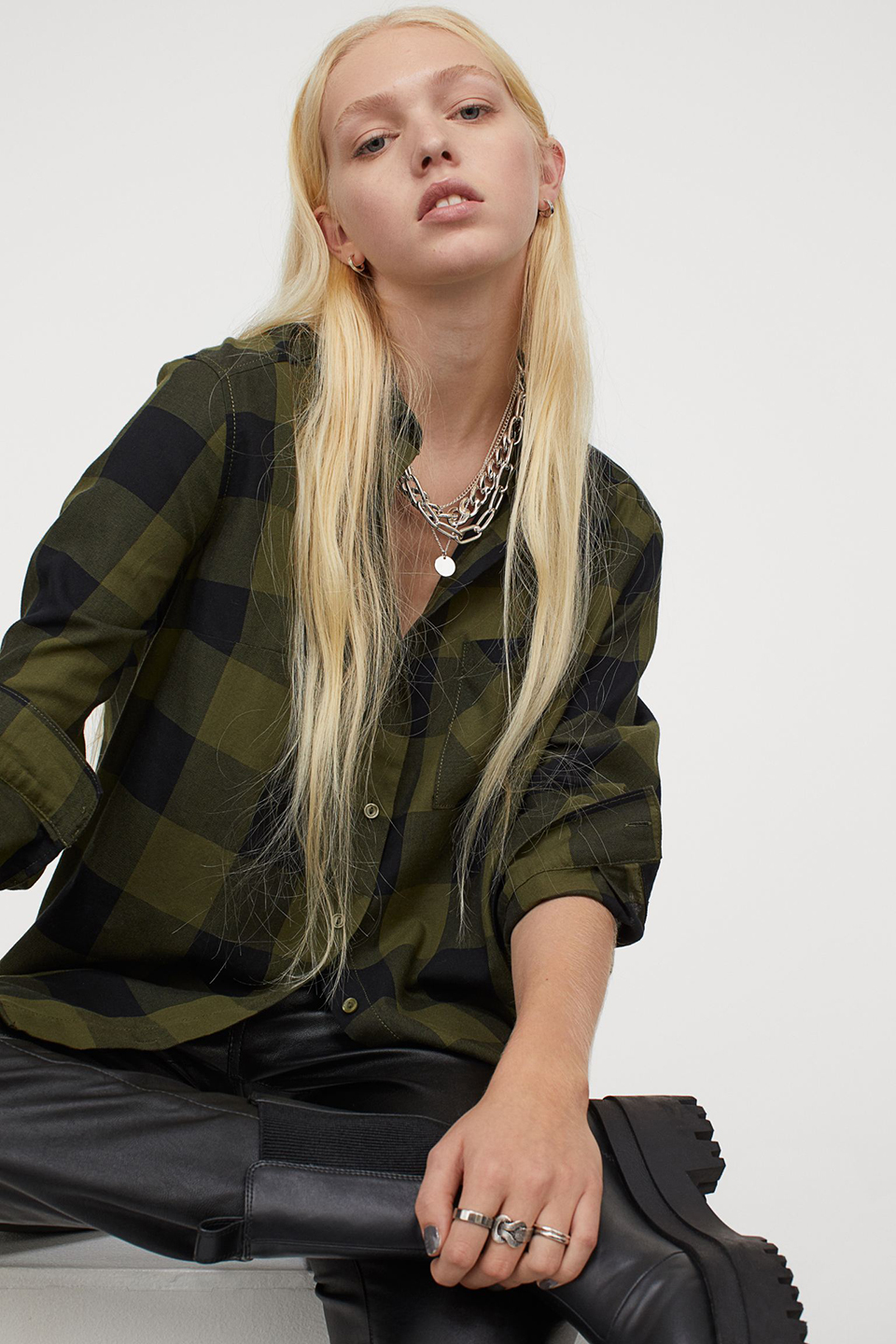 

Рубашка H&M 8715172b05 XS Зеленая