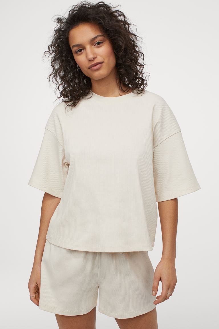 

Футболка H&M 951878b07 XS Бежевая