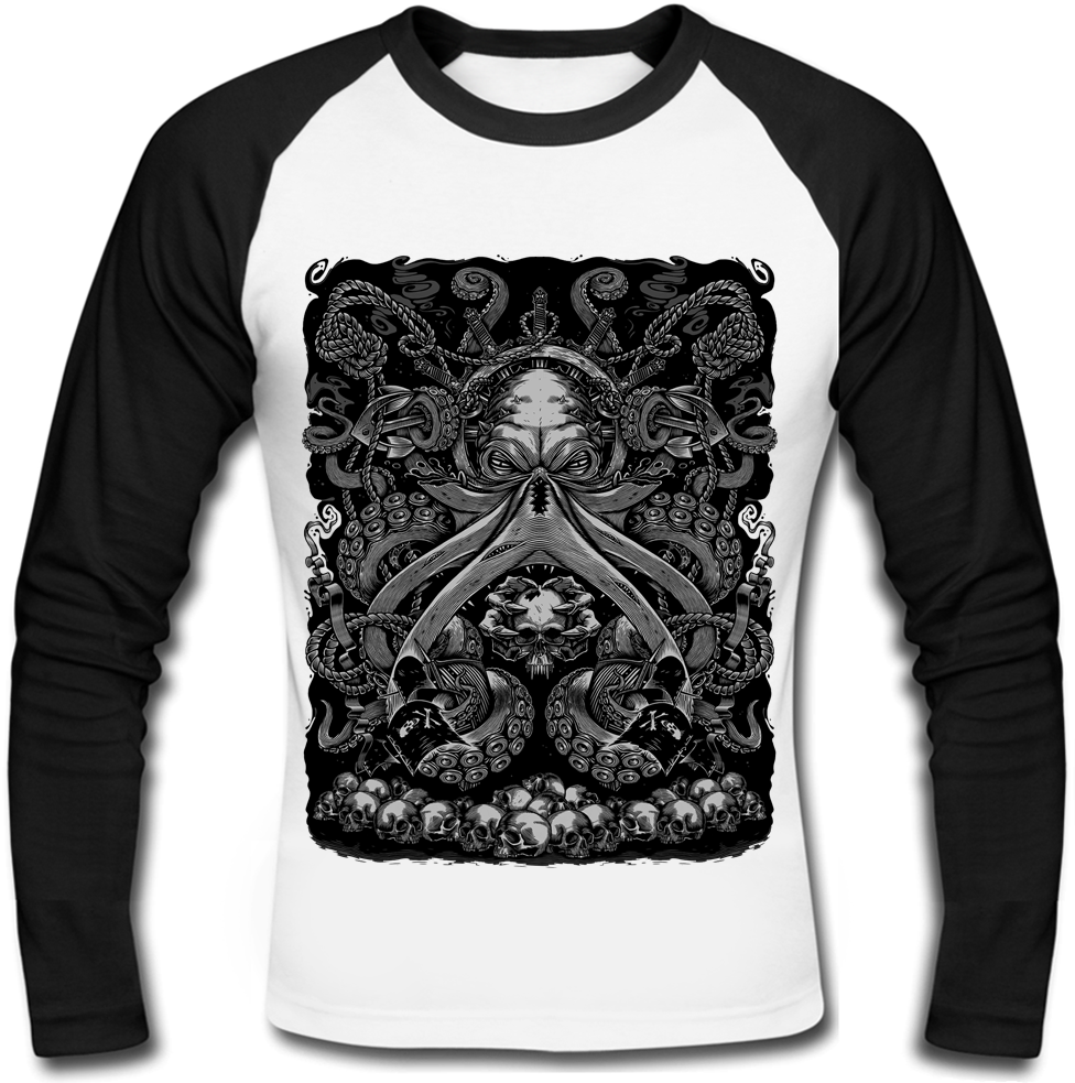 

Футболка с длинным рукавом Fat Cat Octopus and Skulls XXL 13099