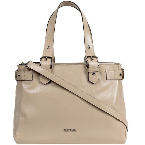 

Женская сумка из натуральной итальянской кожи Mattioli 072-19C кремового цвета