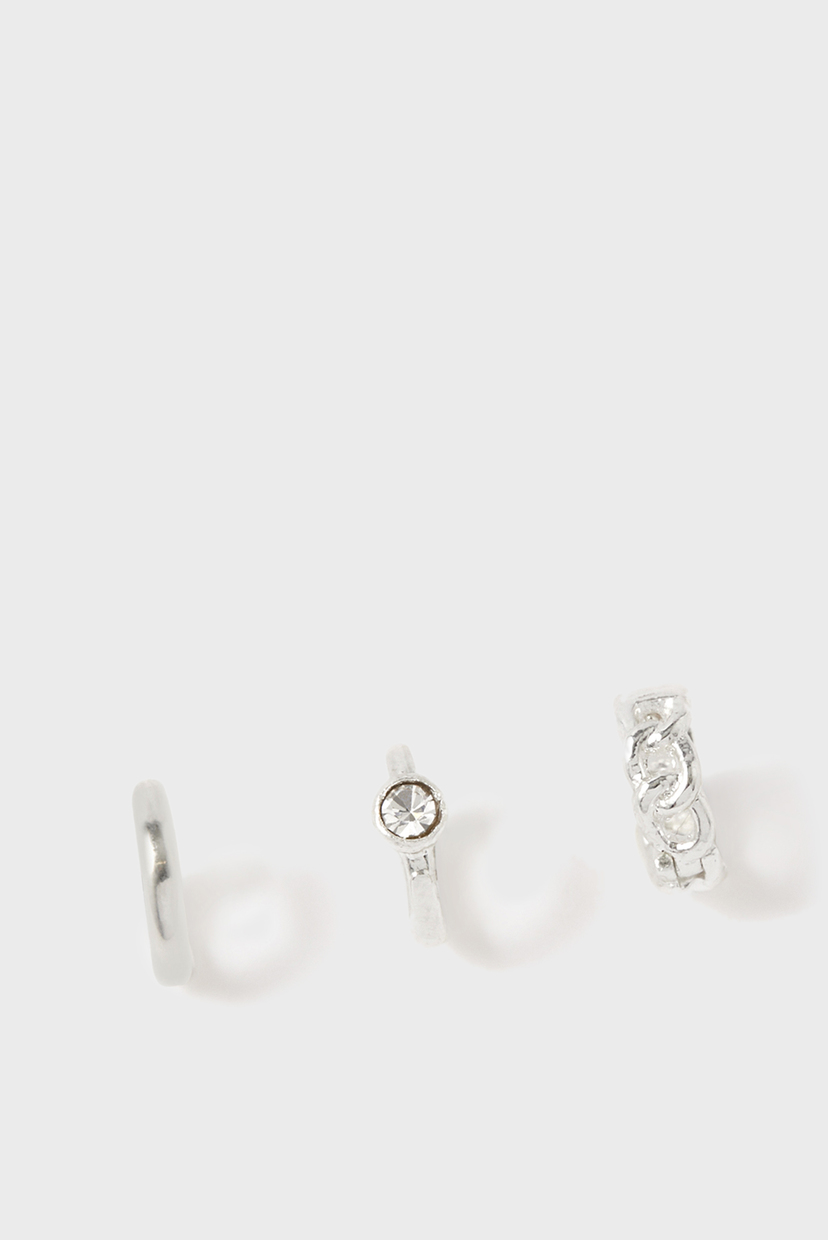 

Женские серебристые серьги (3 шт) CHAIN PLAIN CRYS Accessorize OS 181992