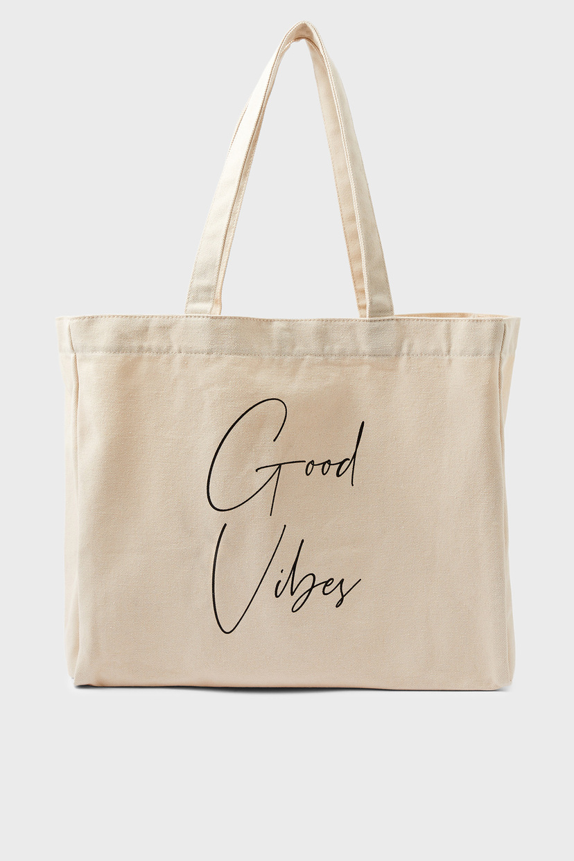 

Женский белый шоппер GOOD VIBES SLOGAN SH Accessorize OS 190020