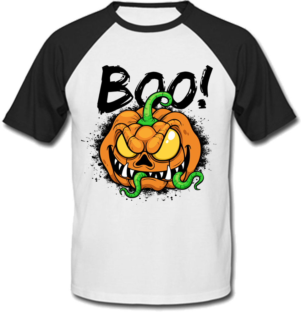 

Футболка Fat Cat Halloween - Boo! (белая с чёрными рукавами) XXL 33484