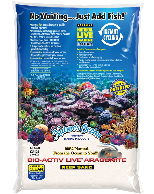 

Арагонитовый песок Nature’s Ocean® Bio-Activ Live™ Aragonite белый, 9.08 кг, 0.1-0.5мм