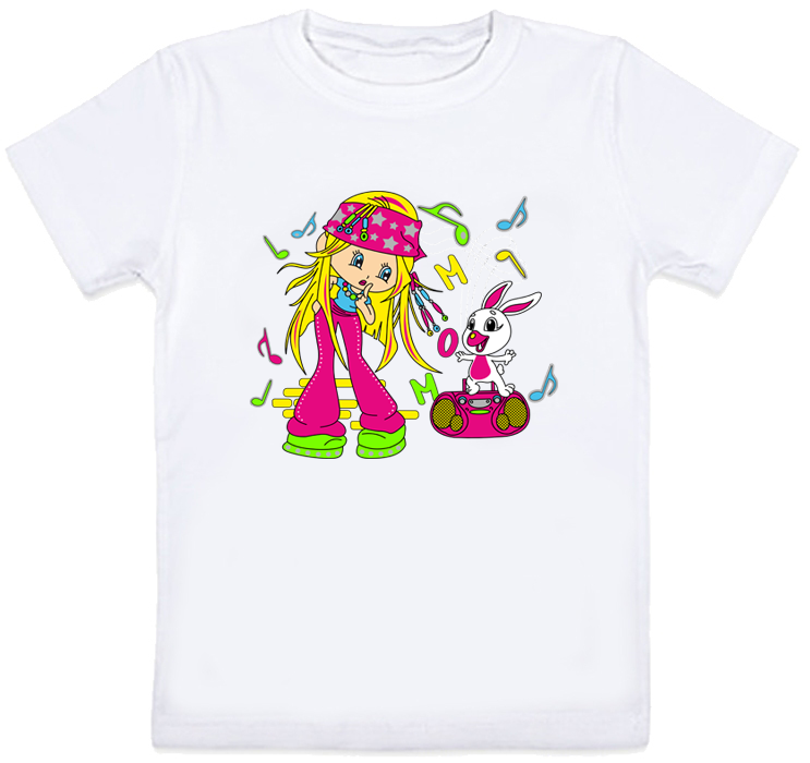 

Детская футболка Fat Cat "Girl and Bunny" (белая) 104 27556