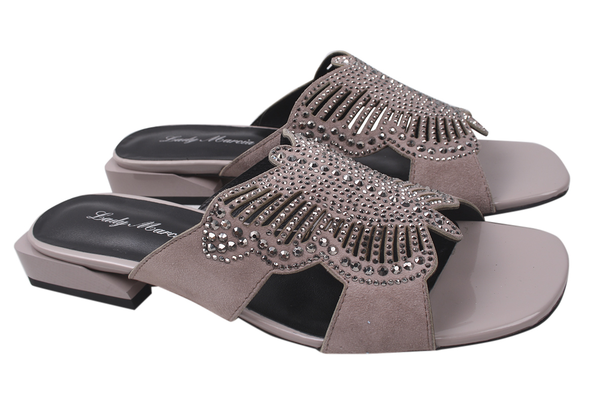 

Шльопанці на низькому ходу жіночі Lady Marcia Натуральна замша, колір сірий 202-20LSHC 36