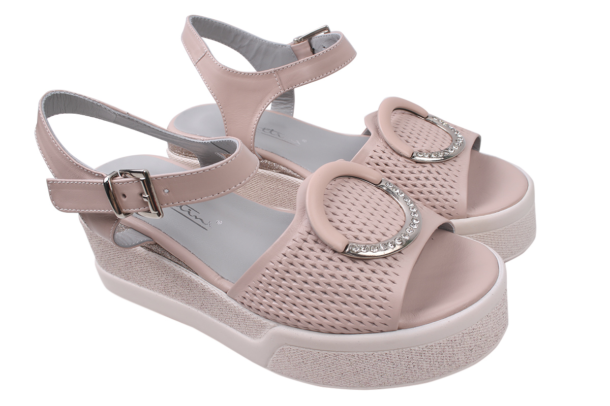 

Босоніжки на платформі жіночі Sattini натуральна шкіра, колір пудра 115-20LBC 38