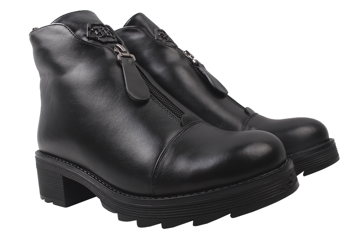 

Черевики жіночі з еко шкіри, на платформі, чорні, Gelsomino 150-9ZHC 39