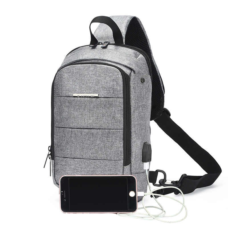 

Молоденая модная сумка Messengers Bag Ozuko c USB Сірий