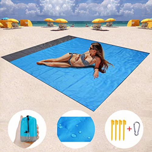 

Пляжный коврик Sand Free Mat на пляж 200х200 см покрывало антипесок Синий