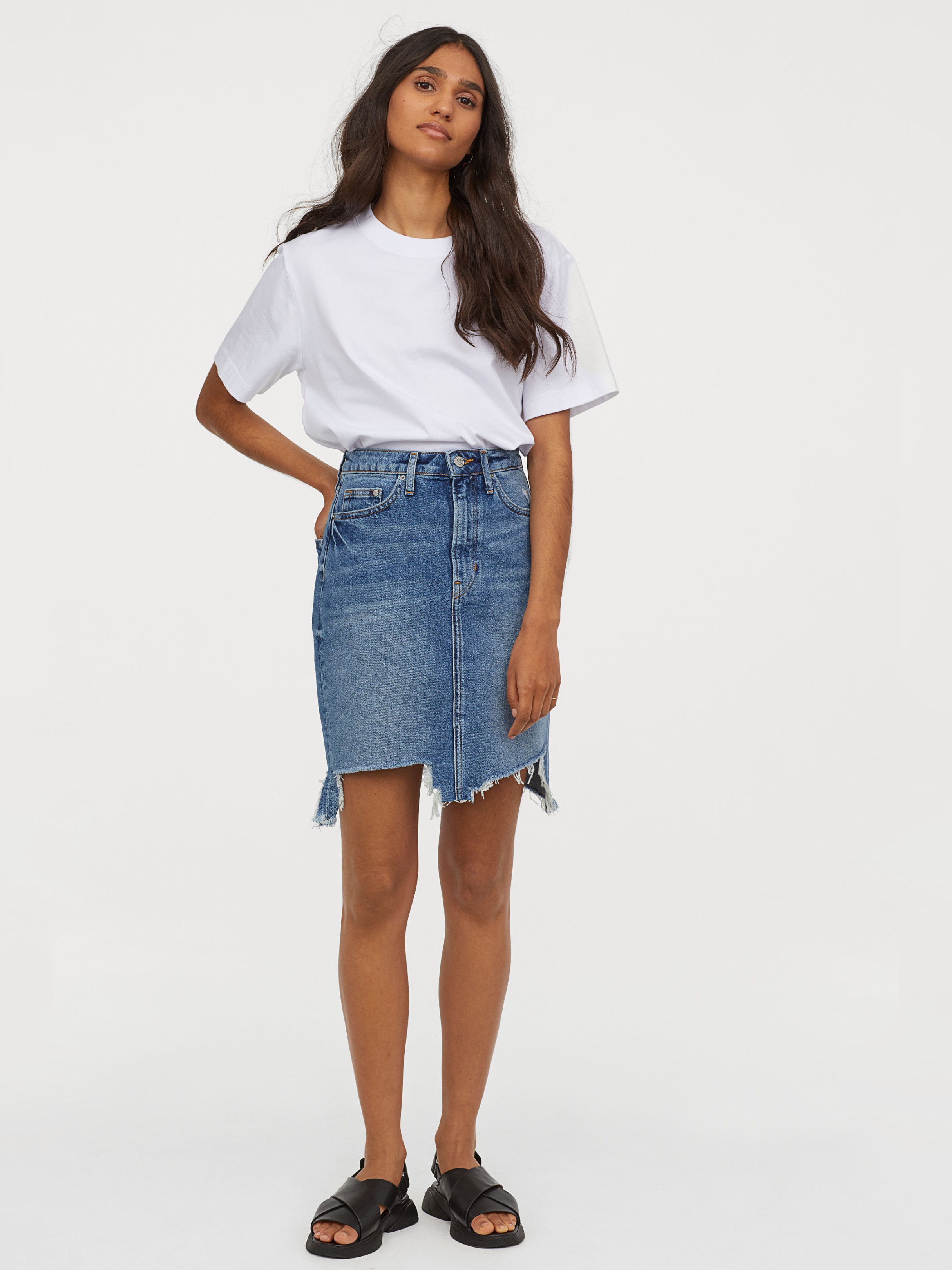 

Джинсовая юбка H&M 5546407-ACWX 36 Светло-синяя