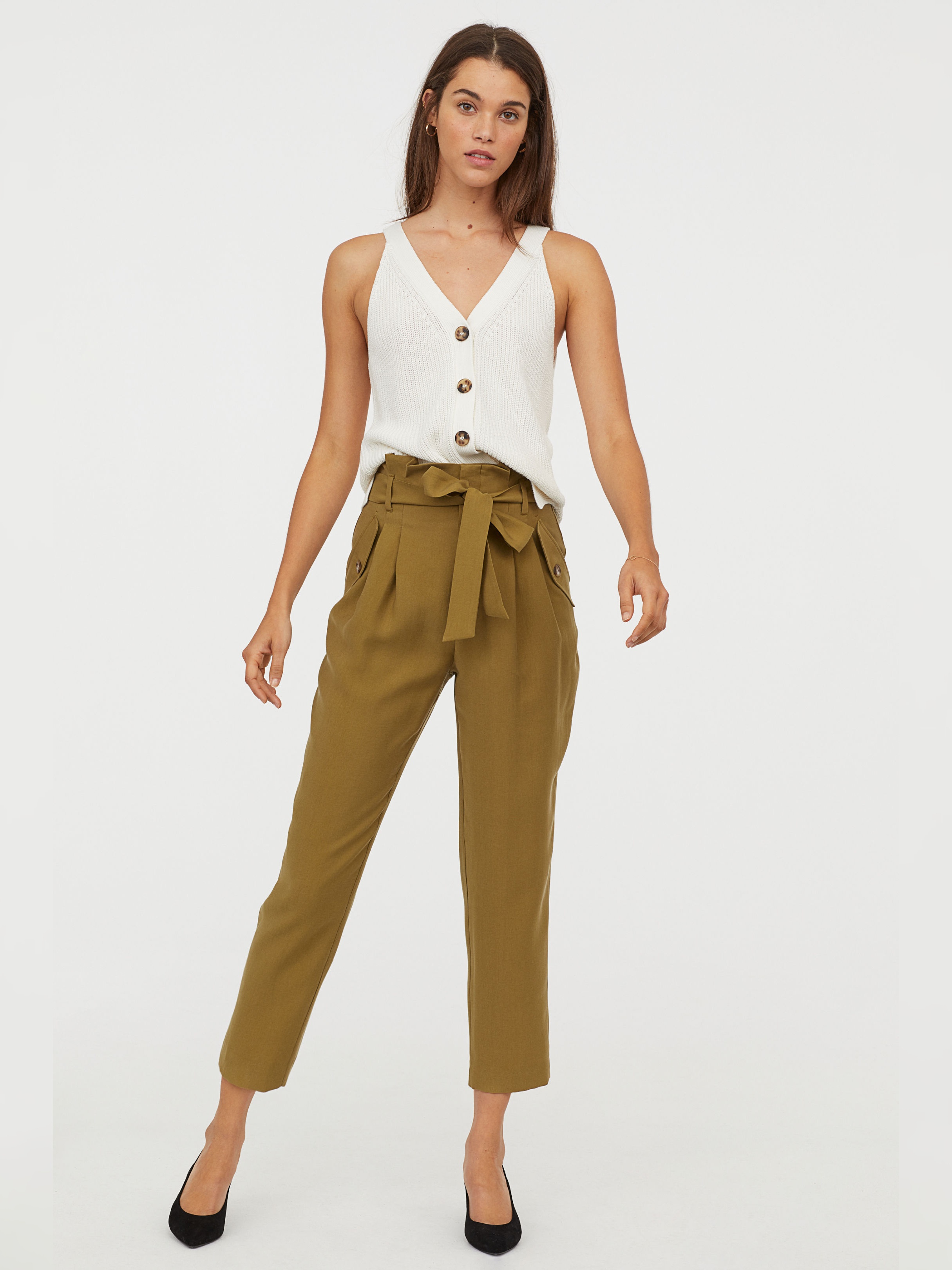 

Брюки H&M 7606339-ACUB 38 Бледно-зеленые