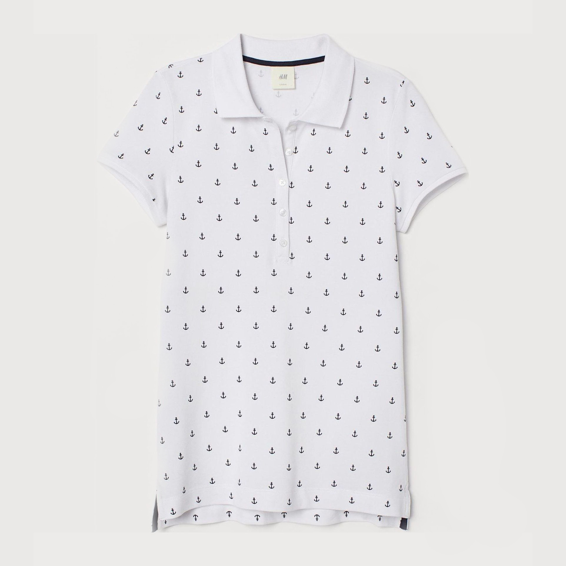 

Поло H&M 7412639-AAOL M Белое с черным