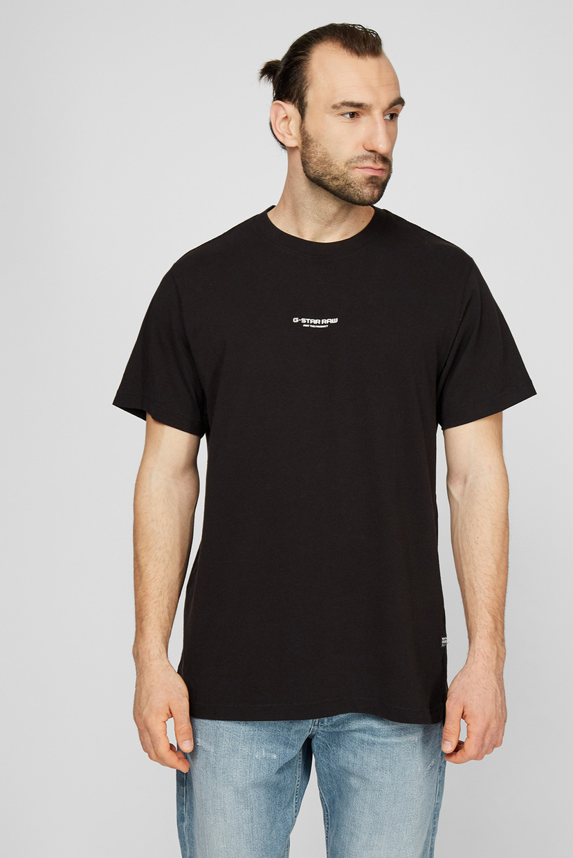 

Мужская черная футболка Center Chest Logo GR Loose G-Star RAW M D20507,C336