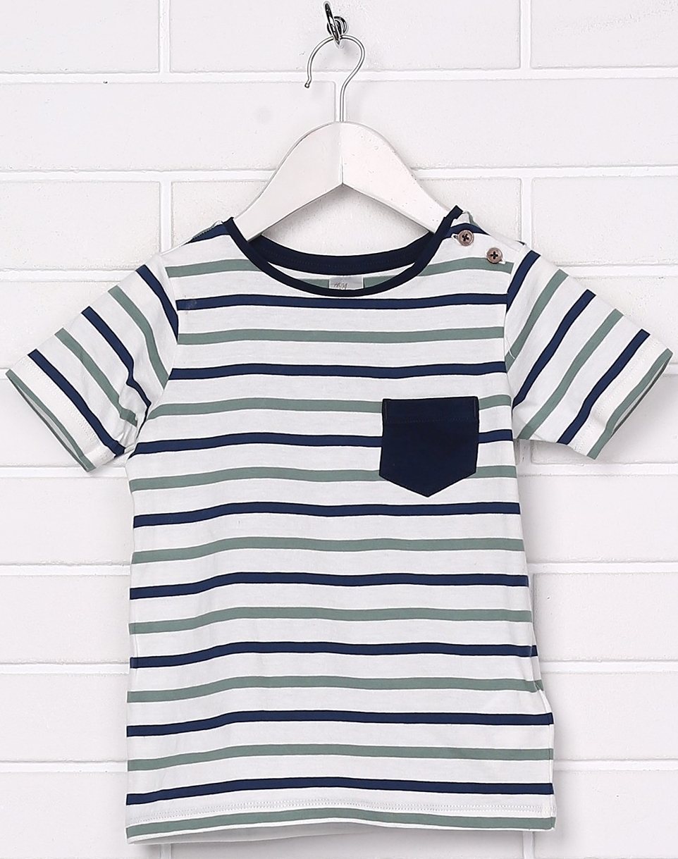 

Футболка H&M 5548536 80 см Белая в полоску