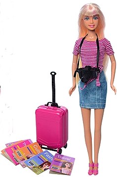 

Кукла-туристка с чемоданом, в синей юбке - Defa (20-832864)