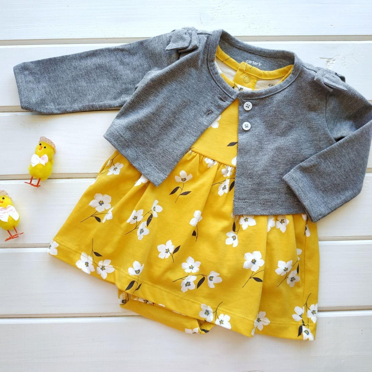 

Платье-боди с кофточкой Carter's для девочки на рост 72-78 см (12м) 3006 (12)