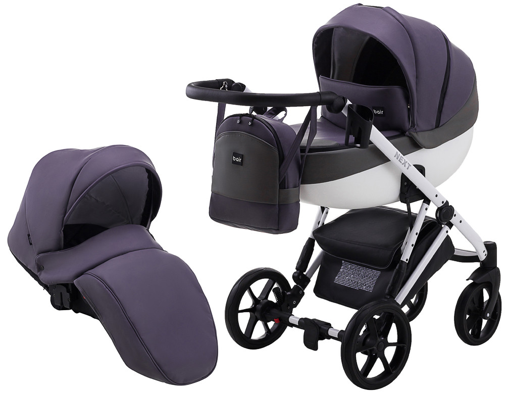 

Коляска 2 в 1 Bair Next White кожа 100% фиолетовый 625537