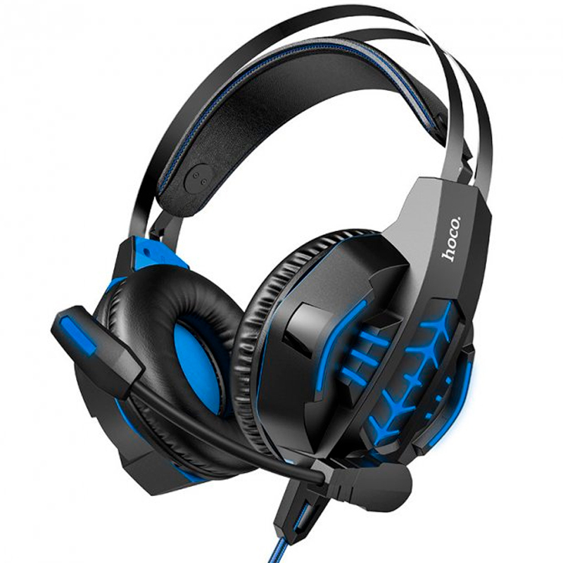 

Наушники гарнитура накладные Hoco W102 Cool LED Blue