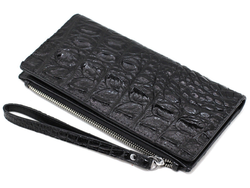 

Портмоне-купюрник из кожи крокодила (NALM-6080 black) черный