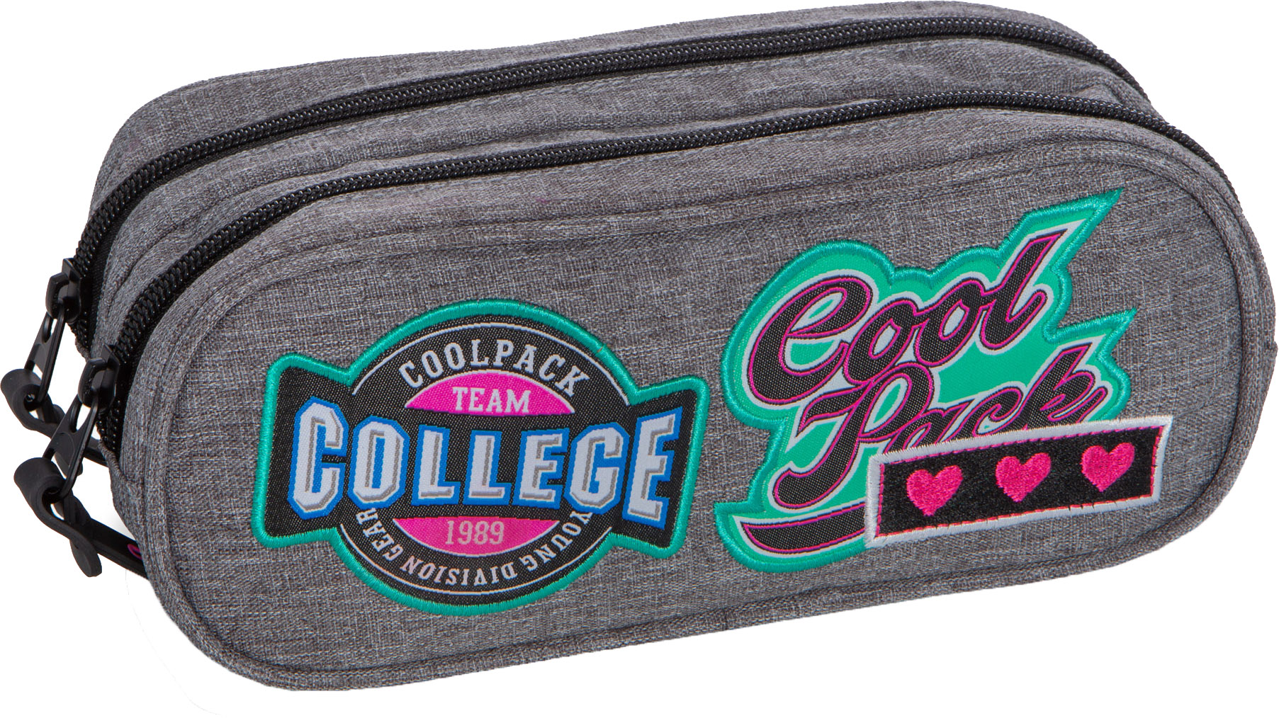 

Пенал CoolPack Clever на 2 молнии Badges G Grey (B65058)
