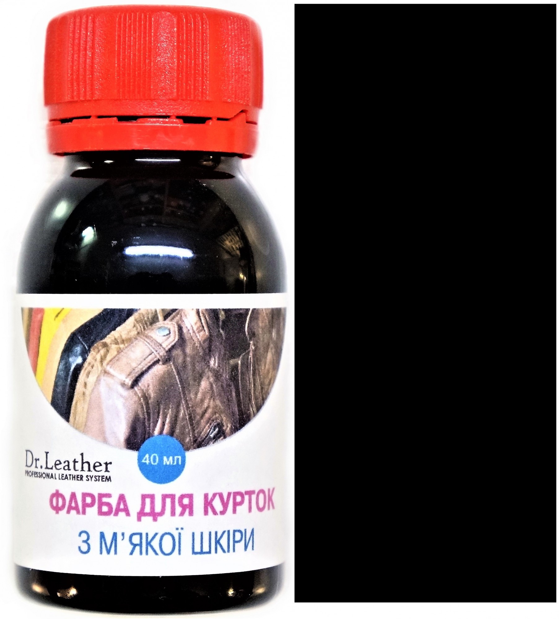 

Фарба для м'якої шкіри DrLeather Touch Up Pigment 40мл Черный