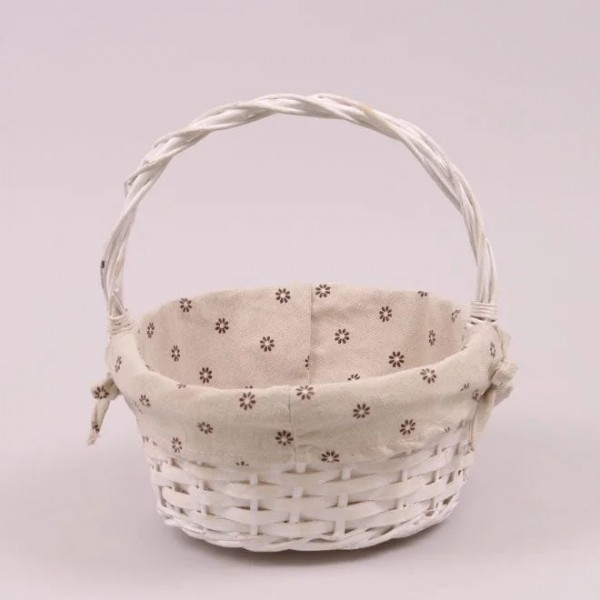 

Корзина с тканью Flora белая 9308