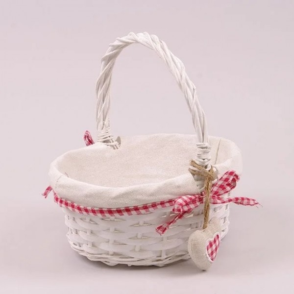 

Корзина с тканью Flora белая 9306
